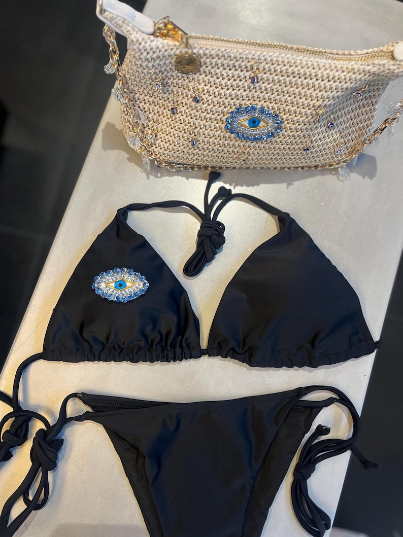 Black evil eye bikini
