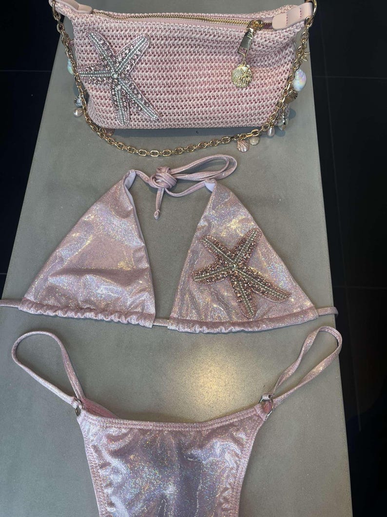 Pink sparkle Gem starfish bikini