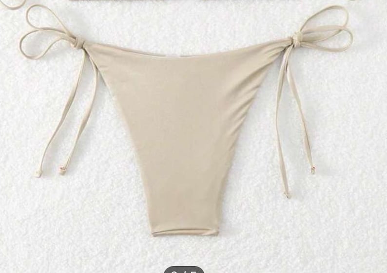 Beige / black flora bikini