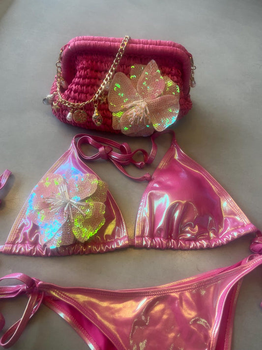 Pink shine flora bikini