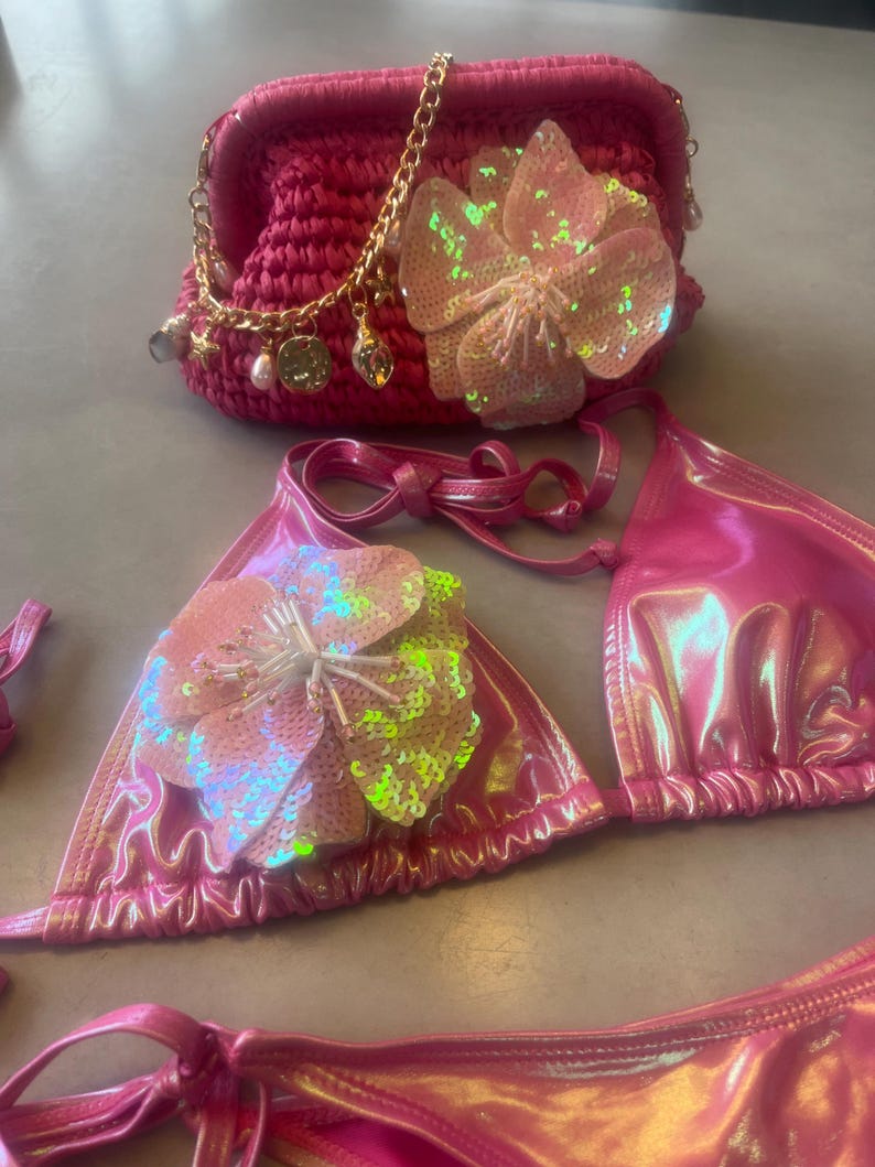 Pink shine flora bikini