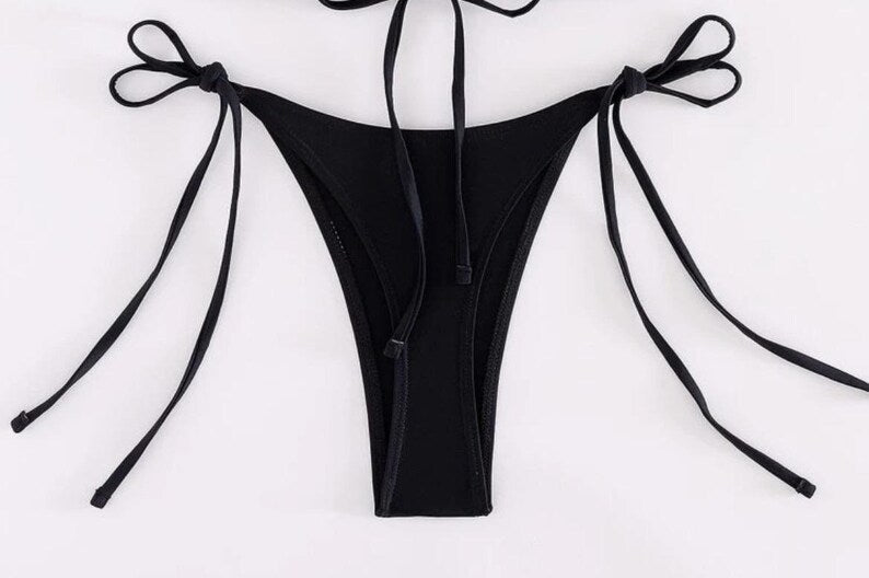 Black / dark orange bikini