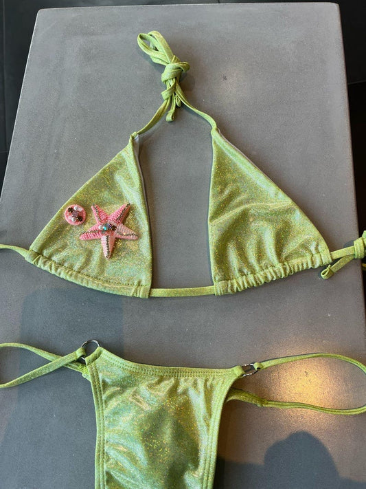 Matcha pink starfish bikini