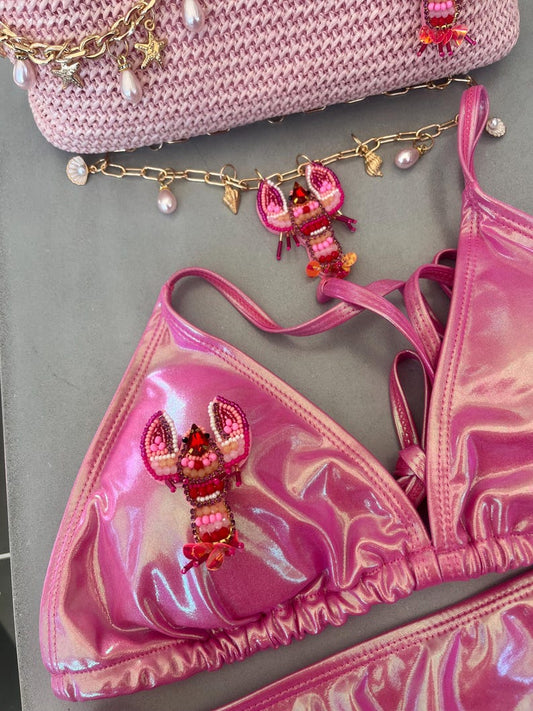 Pink shine lobster bikini