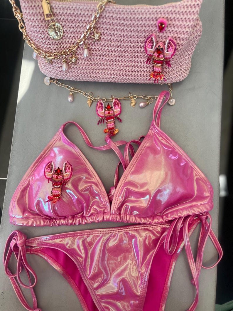 Pink shine lobster bikini