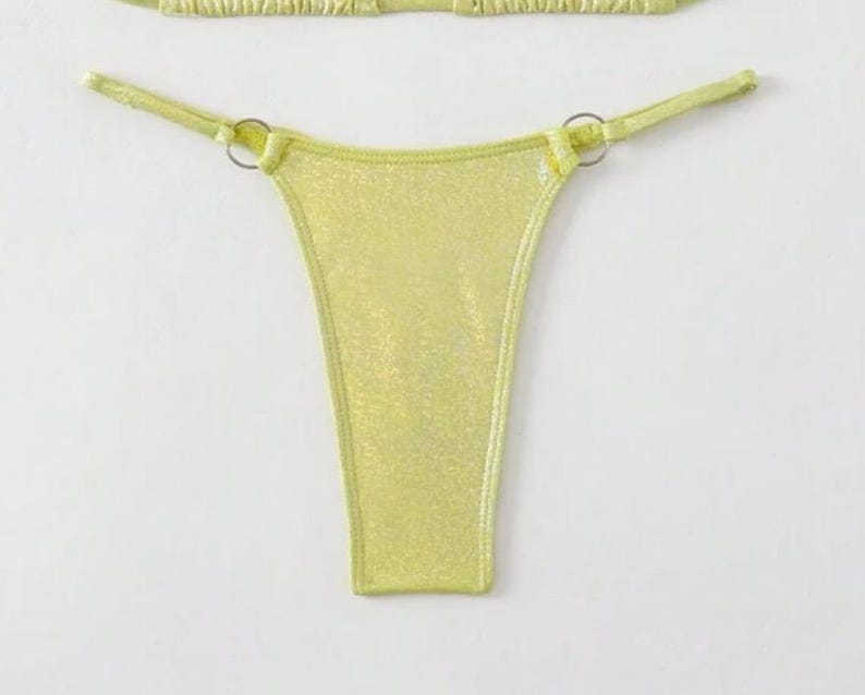 Yellow sparkle / pink flora bikini