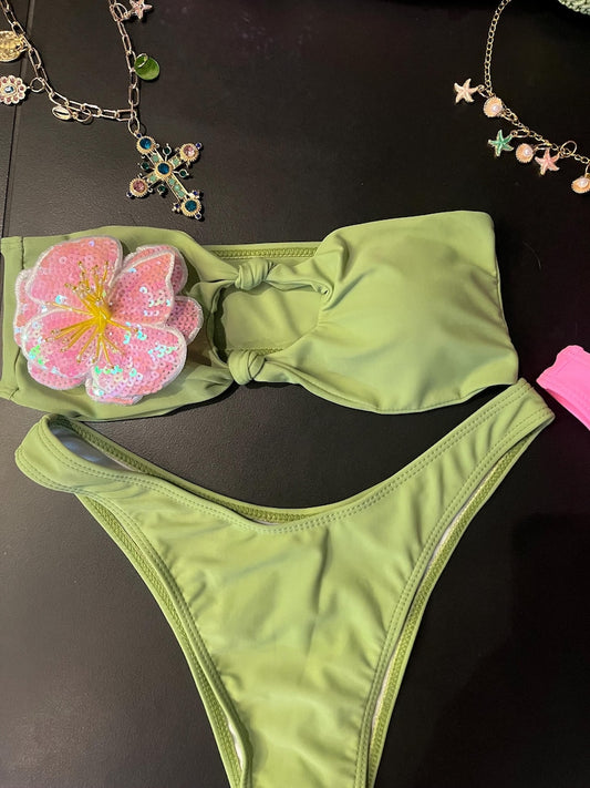 Matcha bandeau flora bikini