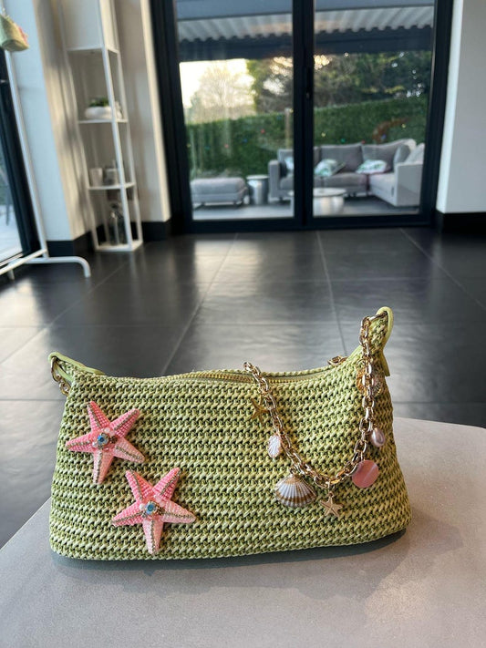 Matcha double pink starfish charm bag
