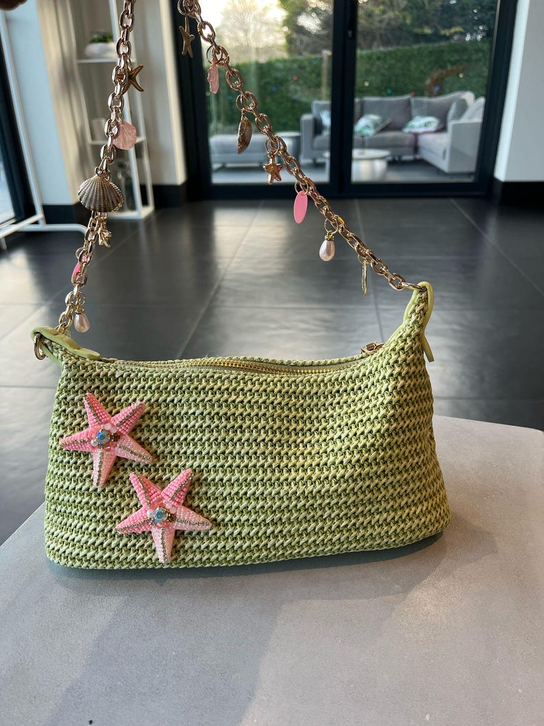 Matcha double pink starfish charm bag