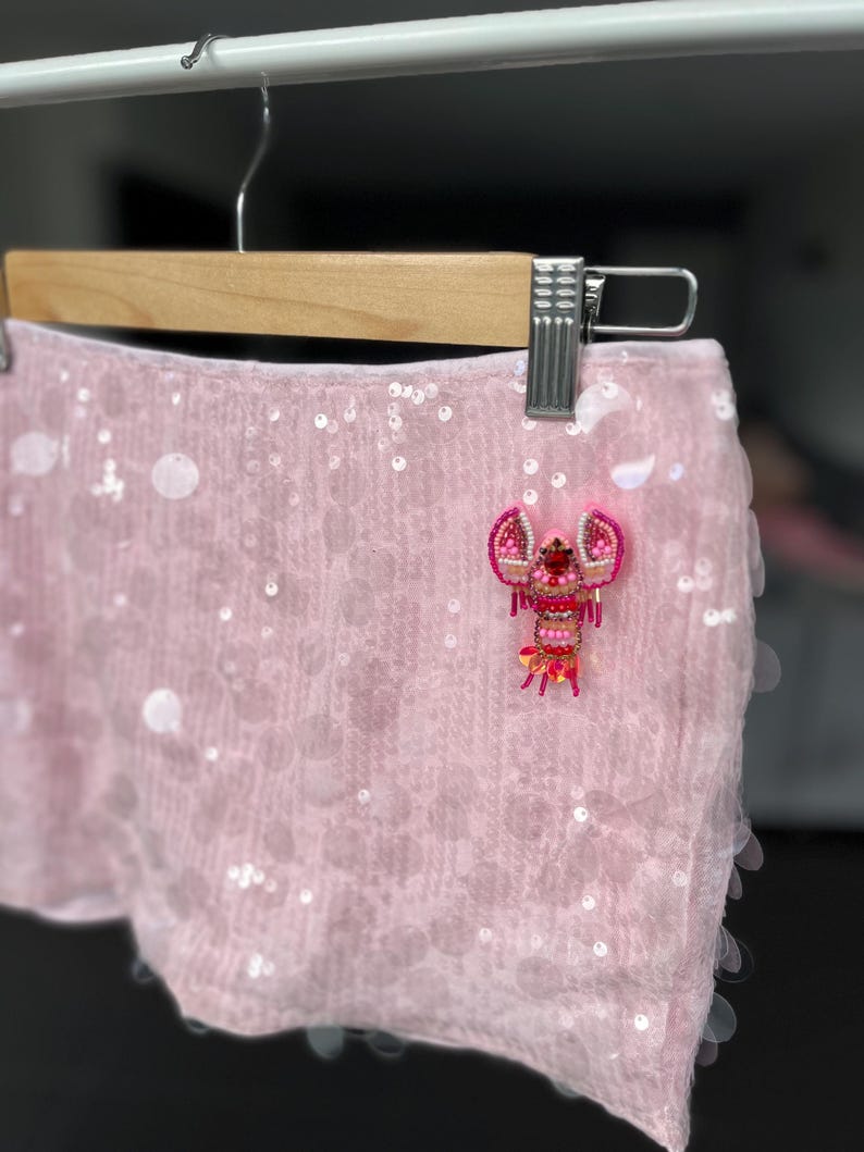 Pink sequin lobster skort