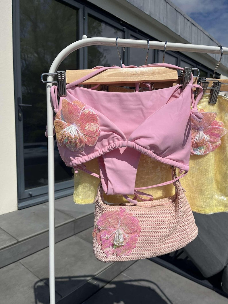 Pastel Pink flora bikini