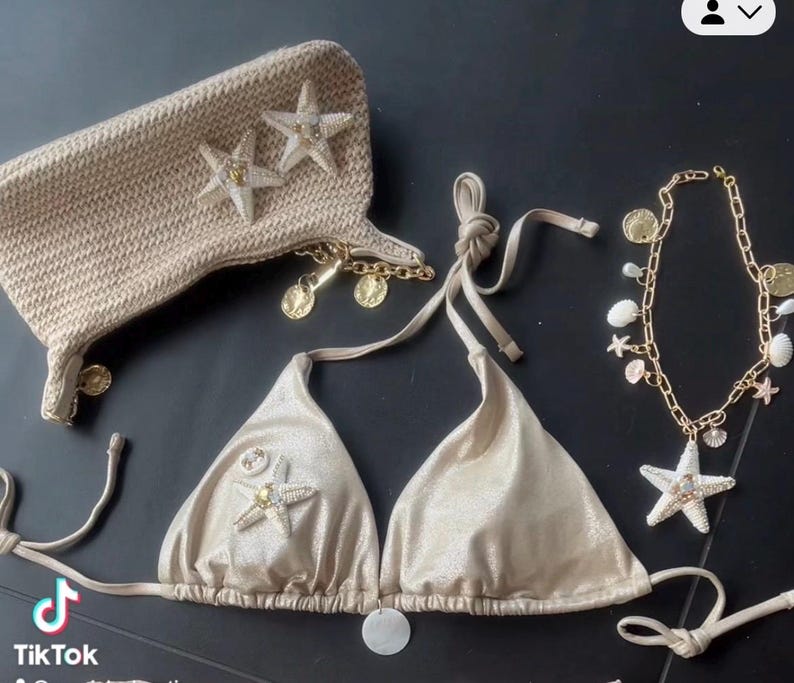 Beige cream starfish bikini