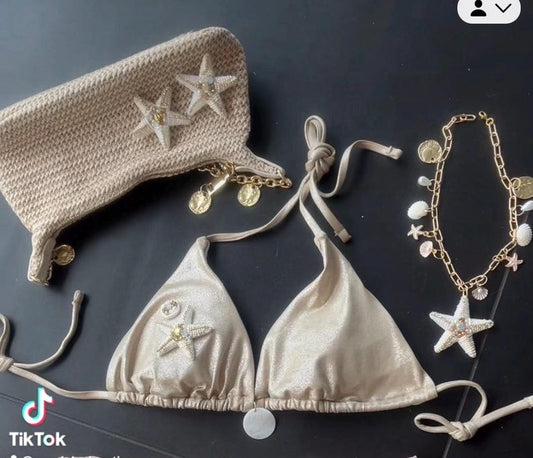 Beige cream starfish bikini
