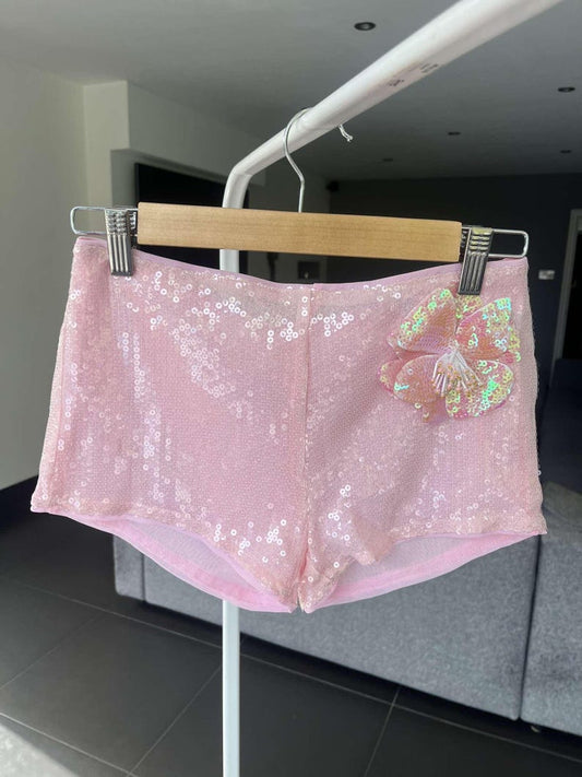 Pink flora sequin SHORTS ONLY