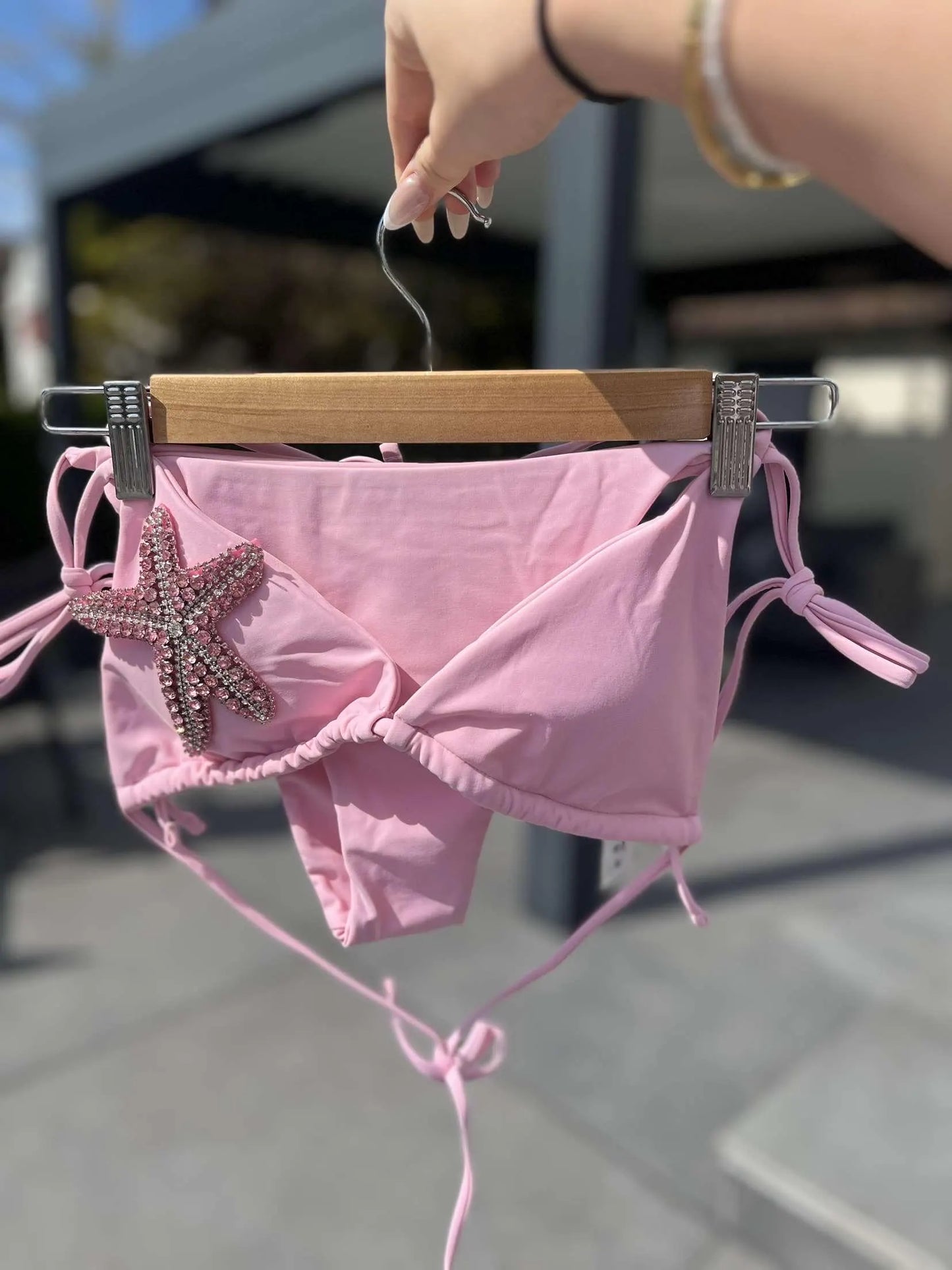 Pastel Pink / pink Gem starfish bikini