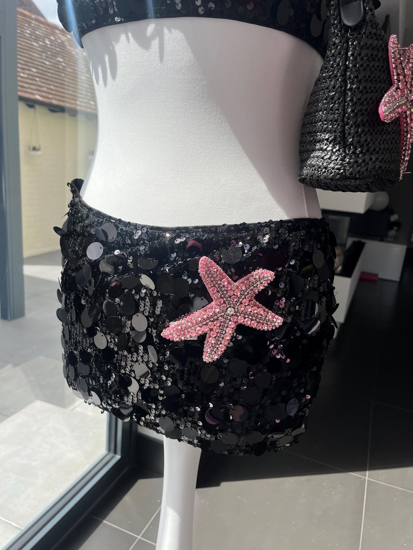 Black / pink Gem starfish Skort